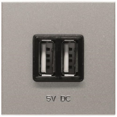 Розетка USB тип A+A без рамки ABB Niessen Zenit 1-м. 2 мод. 1500мА N2285 PL серебро картинка
